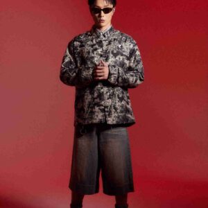 Schwarze Tweedjacke