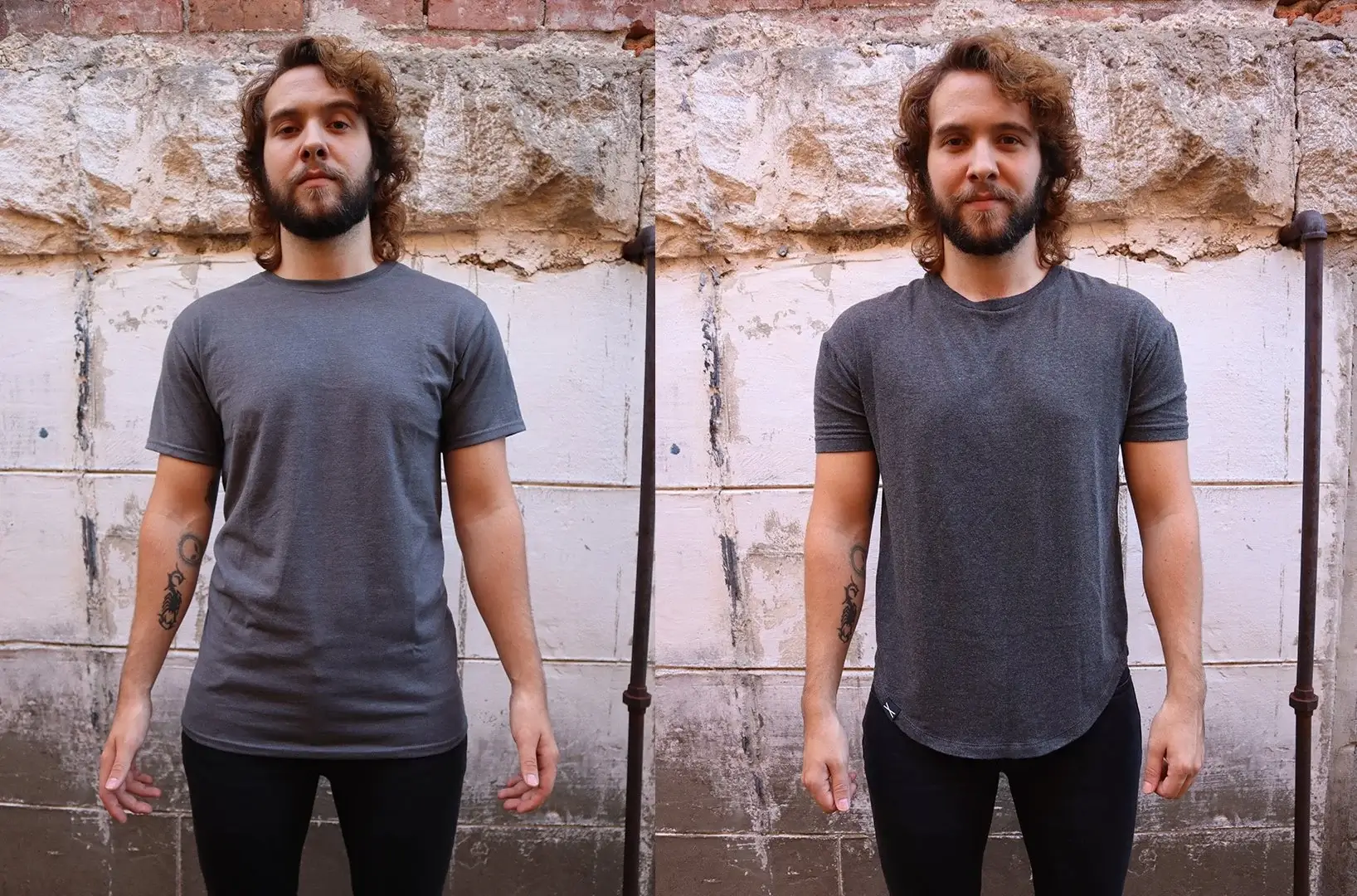 Curved Hem T Shirt vs Straight Hem T Shirt